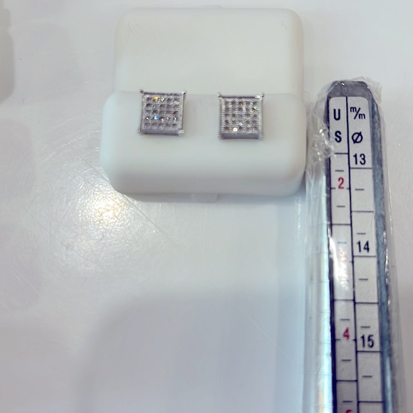D&D DESIGNER STUD EARRINGS STAMPED 925 SCREW BACK POSTS BRAND NEW SQUARE SET - Picture 5 of 5